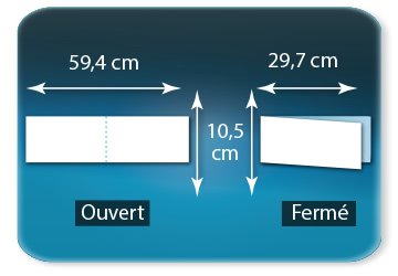 Dépliants / Plaquettes ouvert 594x105mm - fermé 297x105mm à l'italienne plié 1 pli type de pliage