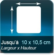 Jusqu'à 100x105mm