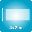 Jusqu'à 4x2m