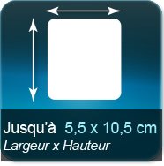 Jusqu'à 55x105mm