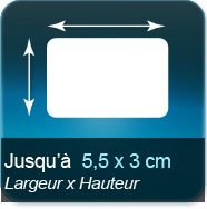 Jusqu'à 55x30mm