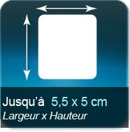 Jusqu'à 55x50mm