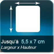 Jusqu'à 55x70mm