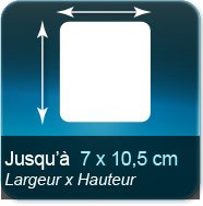 Jusqu'à 70x105mm