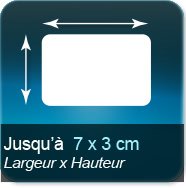 Jusqu'à 70x30mm