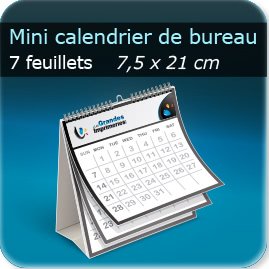 Mini calendrier bureau Spirales
