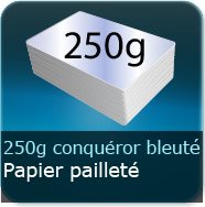 Cartes correspondance couleur 250g Conquéror métallisé Blanc Azuré