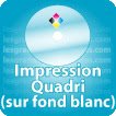 Impression du disque quadri sur fond blanc