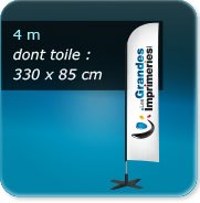 4 m dont toile de 330x85 cm Structure en aluminium