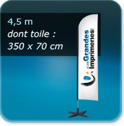 4,5 m dont toile de 350x70 cm