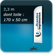 2,3 m dont toile de 170x50 cm
