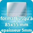 Jusqu � 85x55mm epaisseur 5mm acier