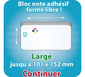 Forme personnalisée jusqu à 101x152mm