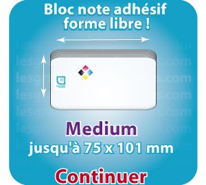 Forme personnalisée jusqu à 75x101mm