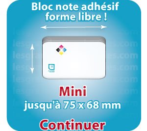 Forme personnalisée jusqu à 75x68mm