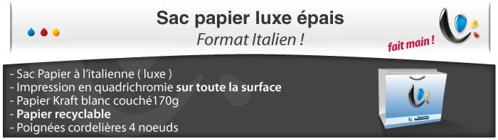 Sac Papier Luxe Format Italien
