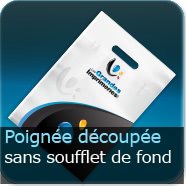 Sac Plastique poignée découpée sans renfort sans soufflet