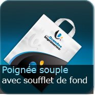 Sac Plastique poignée souple avec soufflet de fond