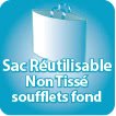 Sac réutilisable Non Tissé soufflet de fond uniquement (sans soufflets lateraux)