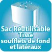 Sac réutilisable Tissé soufflets de fond et lateraux