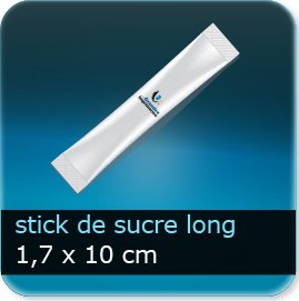 Stick de sucre design long 100x17mm