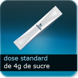 Dose de 4g de sucre